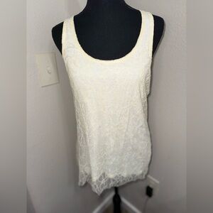 BKE Boutique Cream Lace Tank‎ Top